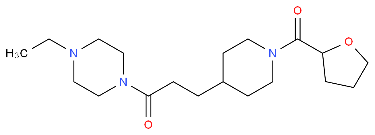1-ethyl-4-{3-[1-(tetrahydro-2-furanylcarbonyl)-4-piperidinyl]propanoyl}piperazine_分子结构_CAS_)