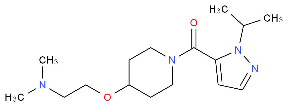 2-({1-[(1-isopropyl-1H-pyrazol-5-yl)carbonyl]piperidin-4-yl}oxy)-N,N-dimethylethanamine_分子结构_CAS_)