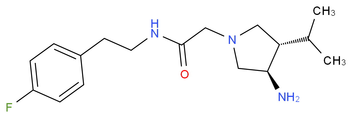 2-[(3R*,4S*)-3-amino-4-isopropyl-1-pyrrolidinyl]-N-[2-(4-fluorophenyl)ethyl]acetamide_分子结构_CAS_)