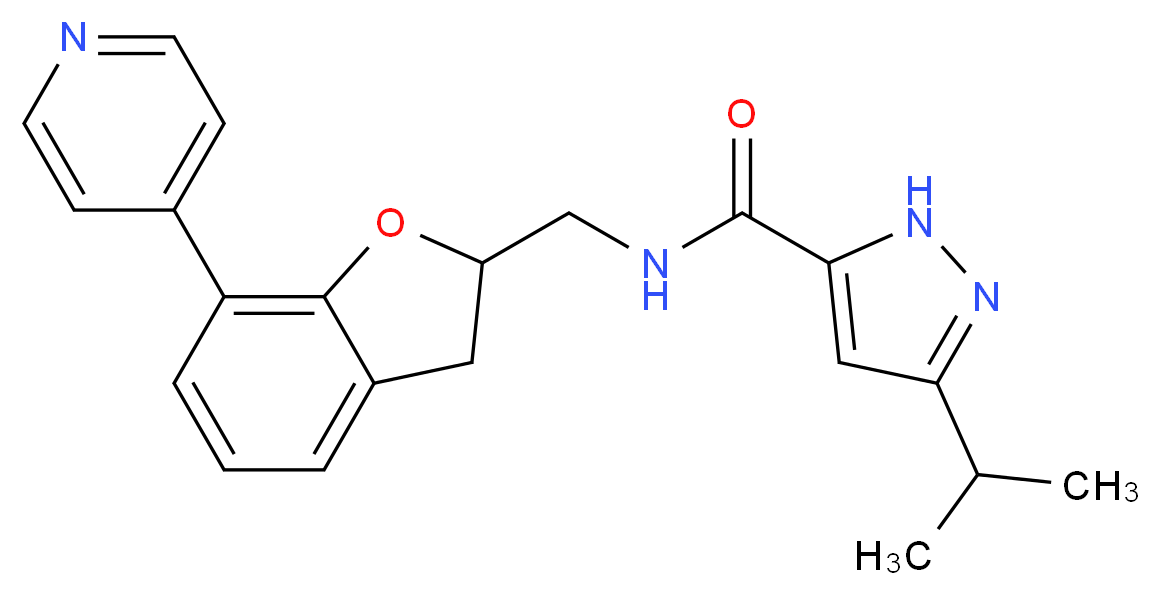 3-isopropyl-N-{[7-(4-pyridinyl)-2,3-dihydro-1-benzofuran-2-yl]methyl}-1H-pyrazole-5-carboxamide_分子结构_CAS_)