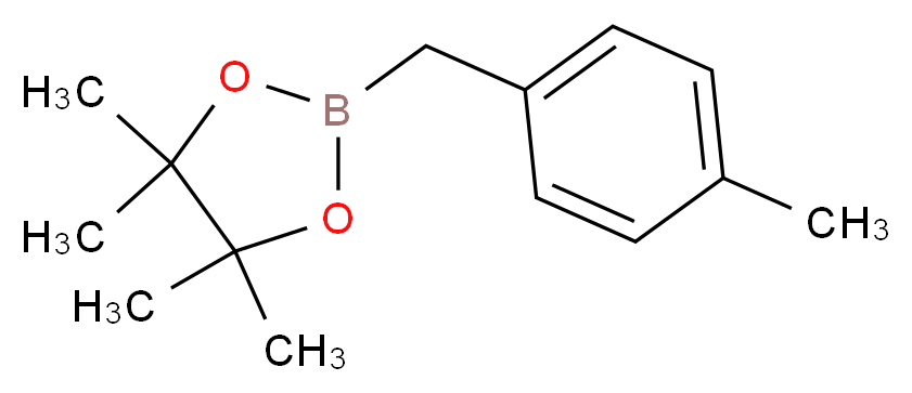 4,4,5,5-tetramethyl-2-[(4-methylphenyl)methyl]-1,3,2-dioxaborolane_分子结构_CAS_356570-52-0