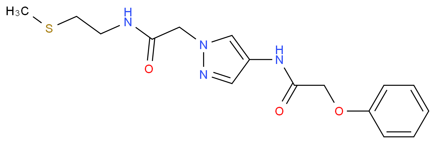 N-[1-(2-{[2-(methylthio)ethyl]amino}-2-oxoethyl)-1H-pyrazol-4-yl]-2-phenoxyacetamide_分子结构_CAS_)