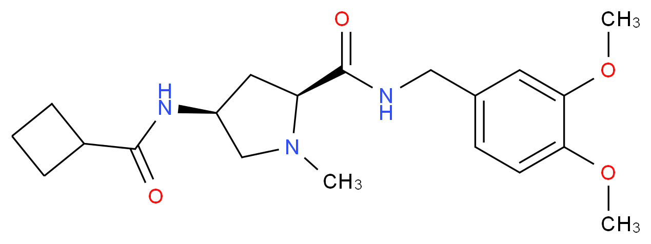 (2S,4S)-4-[(cyclobutylcarbonyl)amino]-N-(3,4-dimethoxybenzyl)-1-methylpyrrolidine-2-carboxamide_分子结构_CAS_)