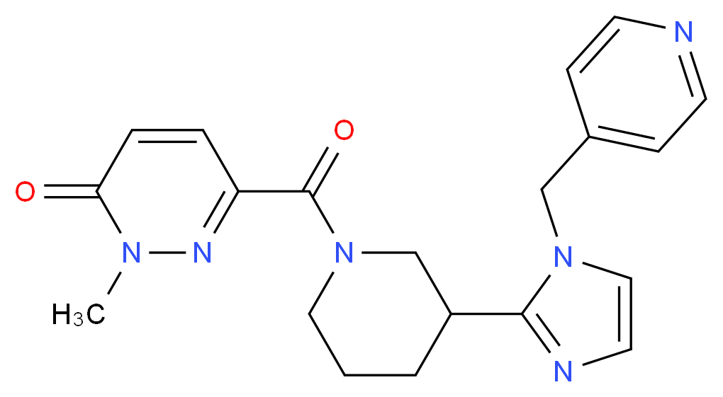 2-methyl-6-({3-[1-(pyridin-4-ylmethyl)-1H-imidazol-2-yl]piperidin-1-yl}carbonyl)pyridazin-3(2H)-one_分子结构_CAS_)