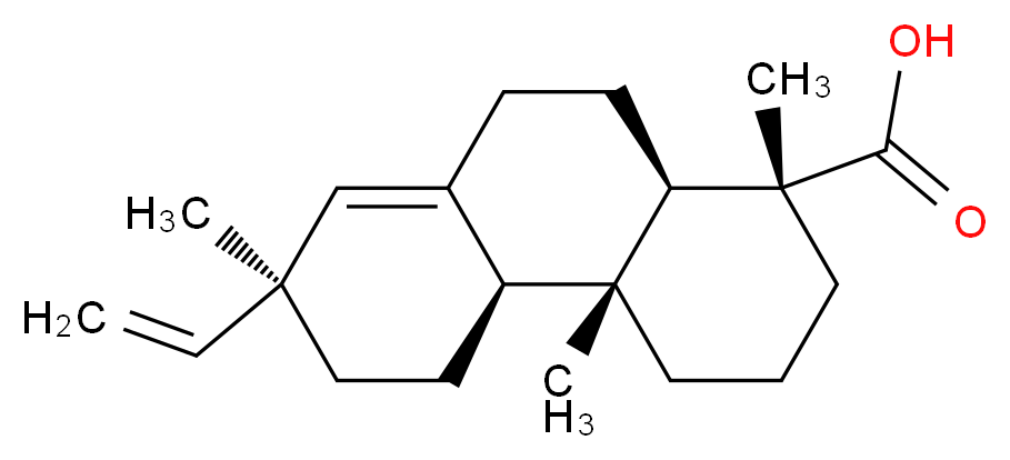 (1R,4aR,4bS,7S,10aR)-7-ethenyl-1,4a,7-trimethyl-1,2,3,4,4a,4b,5,6,7,9,10,10a-dodecahydrophenanthrene-1-carboxylic acid_分子结构_CAS_127-27-5