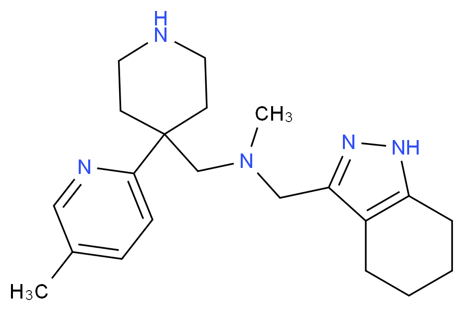 N-methyl-1-[4-(5-methylpyridin-2-yl)piperidin-4-yl]-N-(4,5,6,7-tetrahydro-1H-indazol-3-ylmethyl)methanamine_分子结构_CAS_)