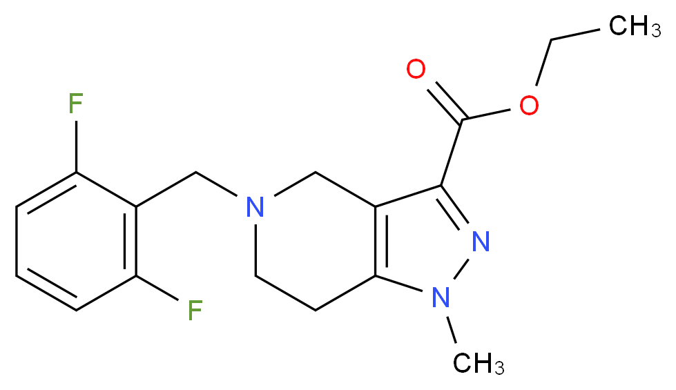 ethyl 5-(2,6-difluorobenzyl)-1-methyl-4,5,6,7-tetrahydro-1H-pyrazolo[4,3-c]pyridine-3-carboxylate_分子结构_CAS_)