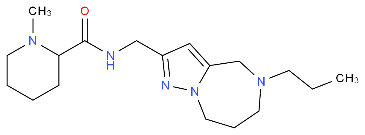 1-methyl-N-[(5-propyl-5,6,7,8-tetrahydro-4H-pyrazolo[1,5-a][1,4]diazepin-2-yl)methyl]piperidine-2-carboxamide_分子结构_CAS_)