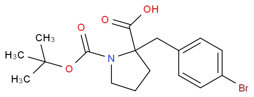 2-[(4-bromophenyl)methyl]-1-[(tert-butoxy)carbonyl]pyrrolidine-2-carboxylic acid_分子结构_CAS_336817-91-5