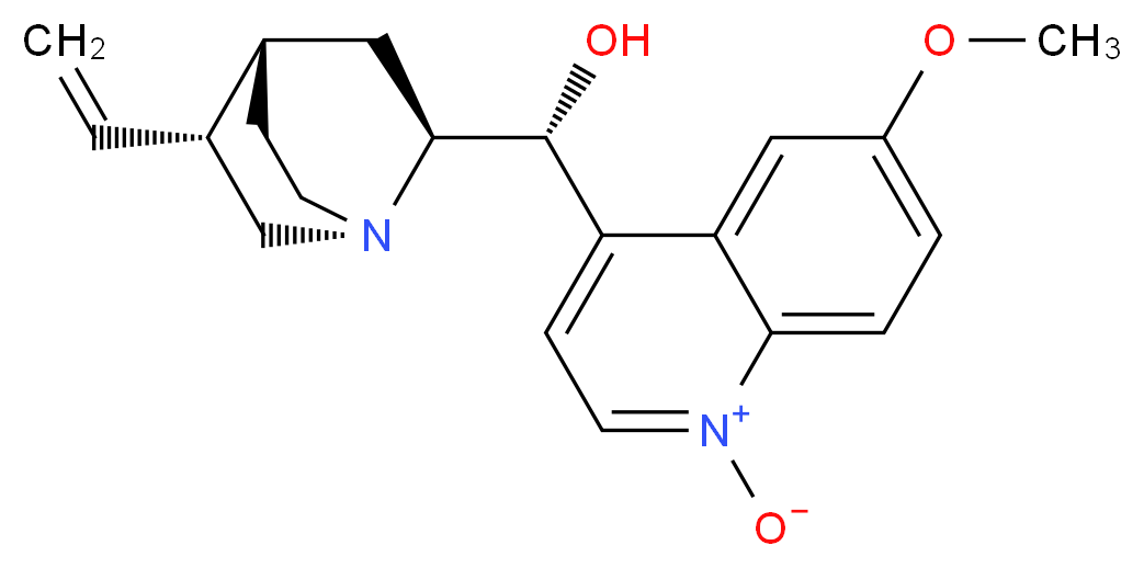 4-[(R)-[(2S,4S,5R)-5-ethenyl-1-azabicyclo[2.2.2]octan-2-yl](hydroxy)methyl]-6-methoxyquinolin-1-ium-1-olate_分子结构_CAS_54821-44-2