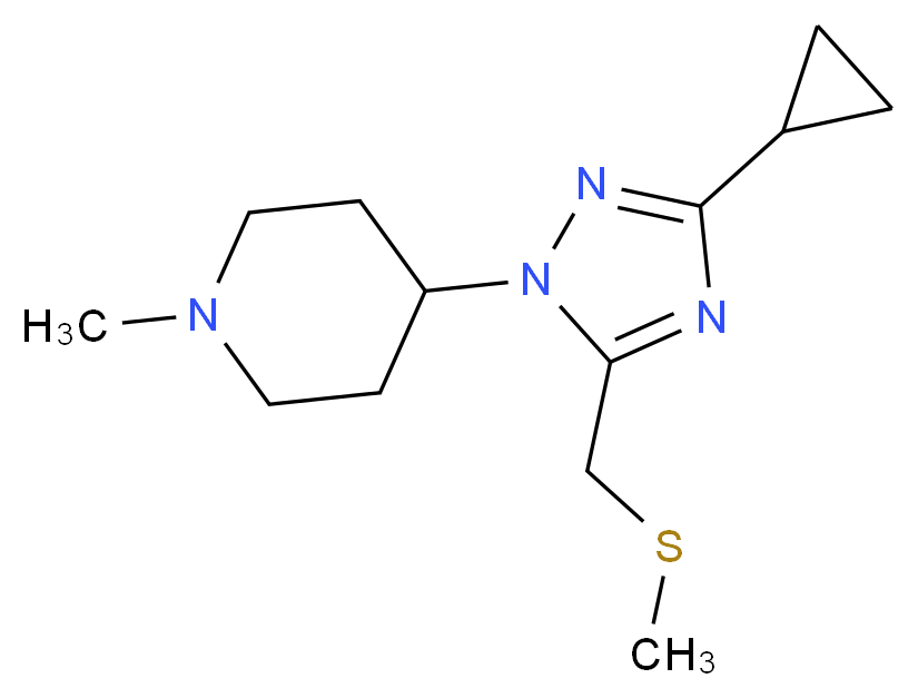 4-{3-cyclopropyl-5-[(methylthio)methyl]-1H-1,2,4-triazol-1-yl}-1-methylpiperidine_分子结构_CAS_)