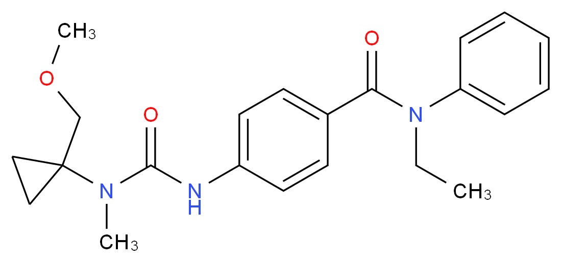 N-ethyl-4-({[[1-(methoxymethyl)cyclopropyl](methyl)amino]carbonyl}amino)-N-phenylbenzamide_分子结构_CAS_)