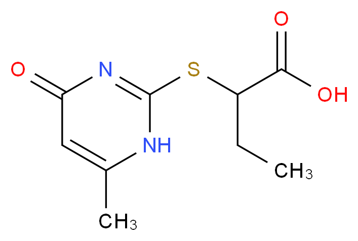 2-[(6-methyl-4-oxo-1,4-dihydropyrimidin-2-yl)sulfanyl]butanoic acid_分子结构_CAS_433253-10-2