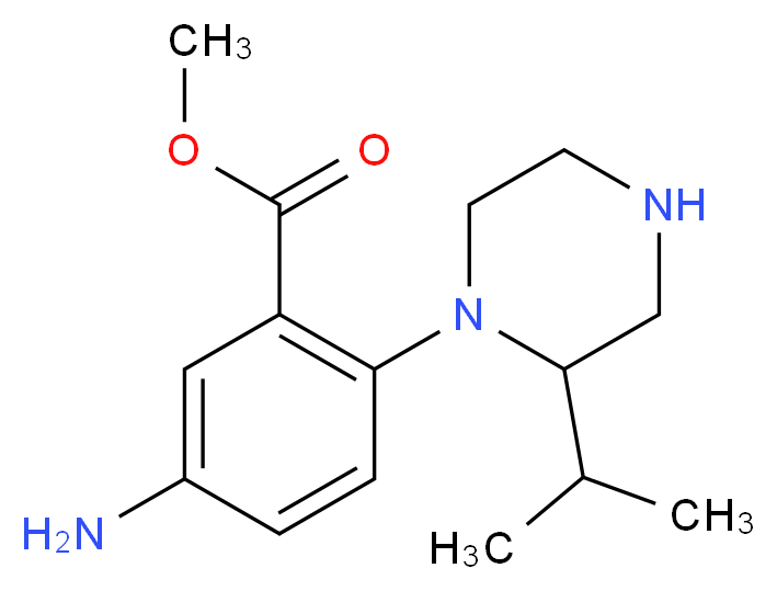 methyl 5-amino-2-[2-(propan-2-yl)piperazin-1-yl]benzoate   _分子结构_CAS_)