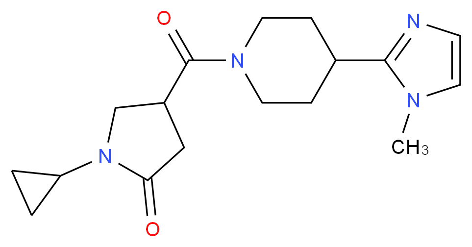 1-cyclopropyl-4-{[4-(1-methyl-1H-imidazol-2-yl)piperidin-1-yl]carbonyl}pyrrolidin-2-one_分子结构_CAS_)