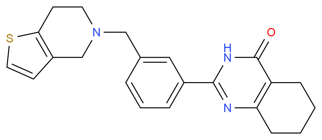 2-[3-(6,7-dihydrothieno[3,2-c]pyridin-5(4H)-ylmethyl)phenyl]-5,6,7,8-tetrahydro-4(3H)-quinazolinone_分子结构_CAS_)