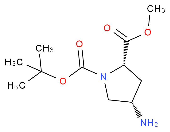 1-tert-Butyl 2-methyl (2S,4S)-4-aminopyrrolidine-1,2-dicarboxylate_分子结构_CAS_121148-01-4)