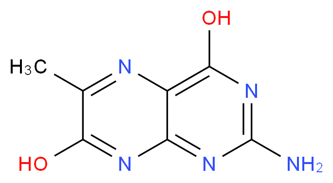 2-amino-6-methylpteridine-4,7-diol_分子结构_CAS_712-38-9