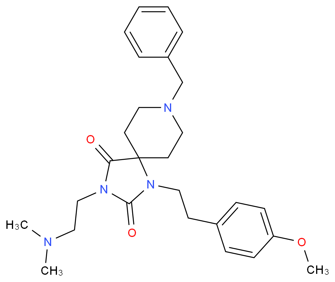 8-benzyl-3-[2-(dimethylamino)ethyl]-1-[2-(4-methoxyphenyl)ethyl]-1,3,8-triazaspiro[4.5]decane-2,4-dione_分子结构_CAS_)