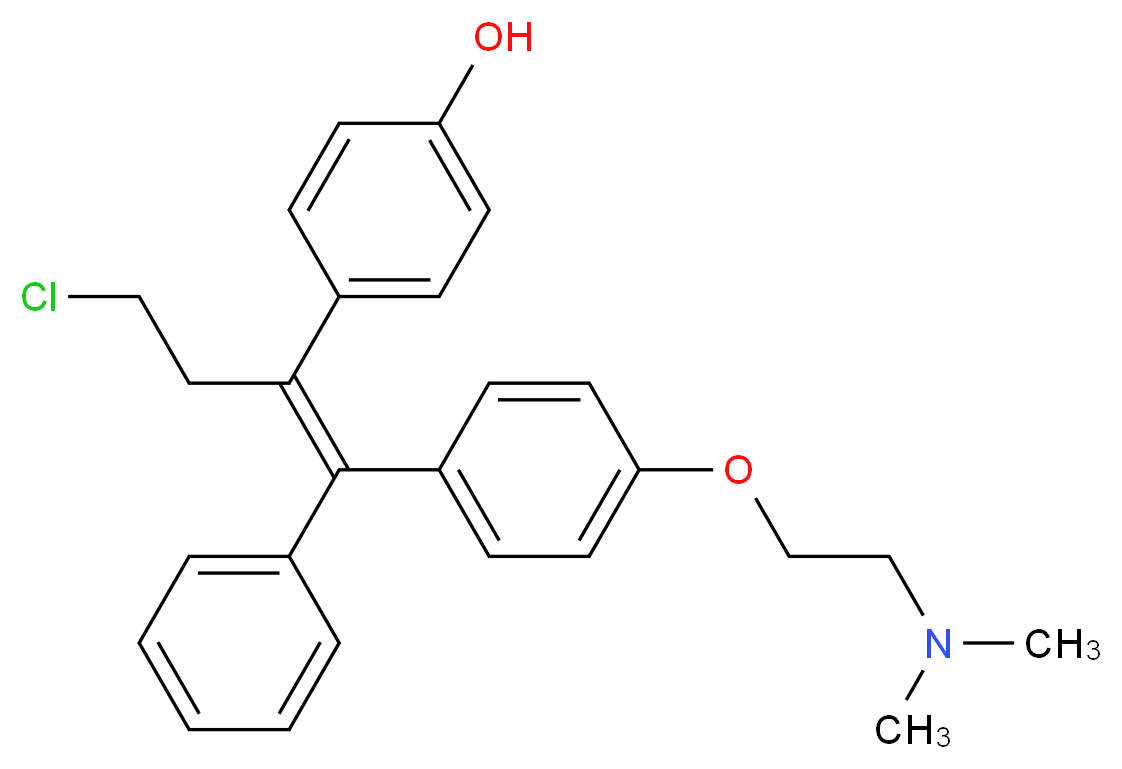 4-[(1Z)-4-chloro-1-{4-[2-(dimethylamino)ethoxy]phenyl}-1-phenylbut-1-en-2-yl]phenol_分子结构_CAS_352233-94-4