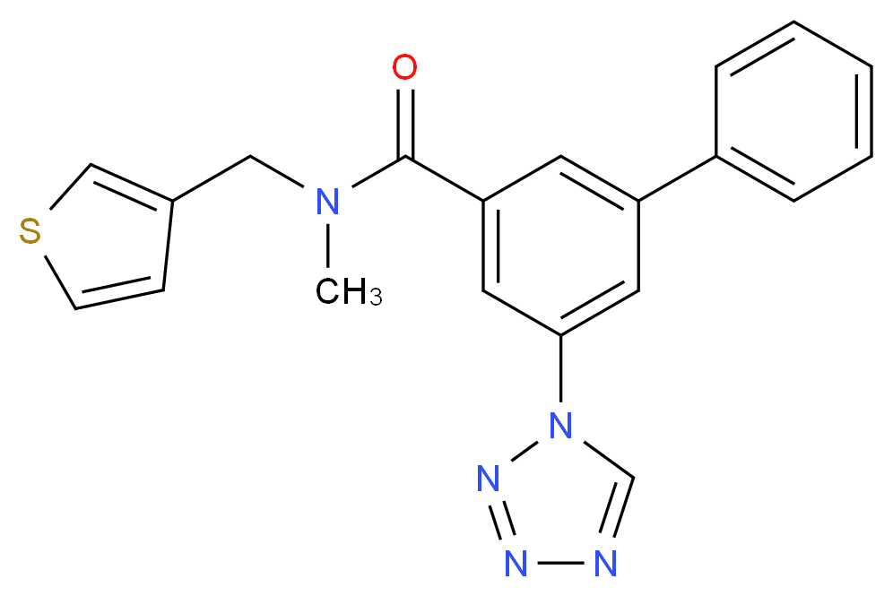 N-methyl-5-(1H-tetrazol-1-yl)-N-(3-thienylmethyl)-3-biphenylcarboxamide_分子结构_CAS_)