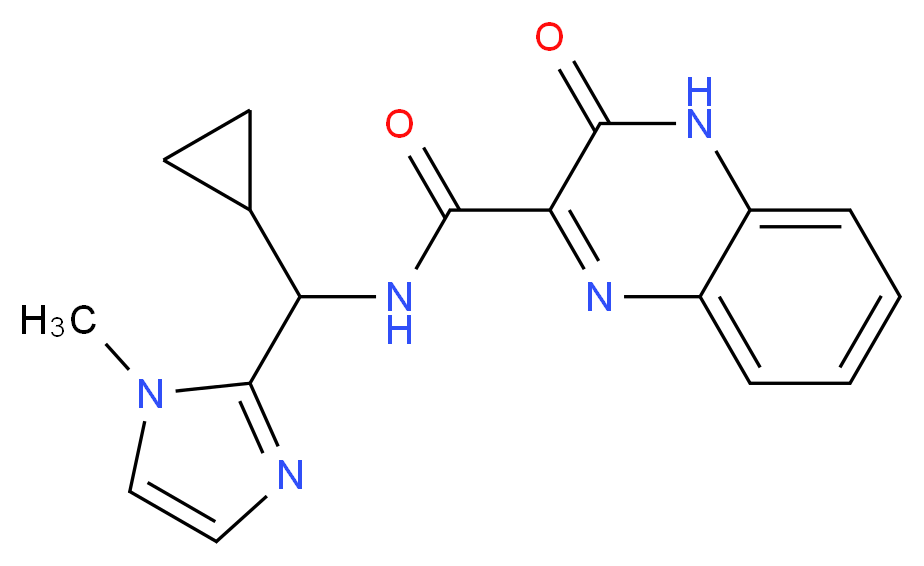 N-[cyclopropyl(1-methyl-1H-imidazol-2-yl)methyl]-3-oxo-3,4-dihydroquinoxaline-2-carboxamide_分子结构_CAS_)