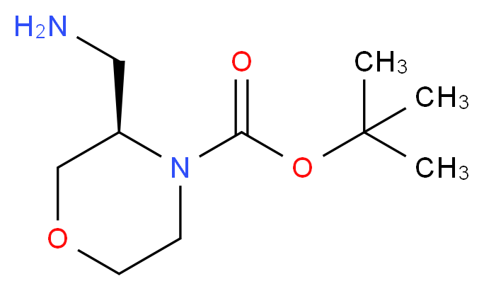 (R)-3-Aminomethyl-morpholine-4-carboxylic acid tert-butyl ester_分子结构_CAS_1187929-33-4)