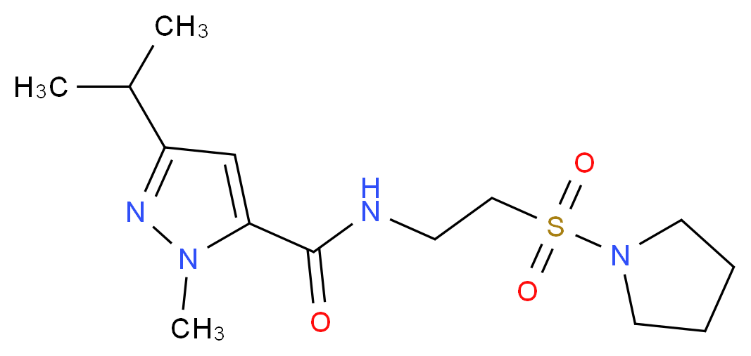 3-isopropyl-1-methyl-N-[2-(pyrrolidin-1-ylsulfonyl)ethyl]-1H-pyrazole-5-carboxamide_分子结构_CAS_)