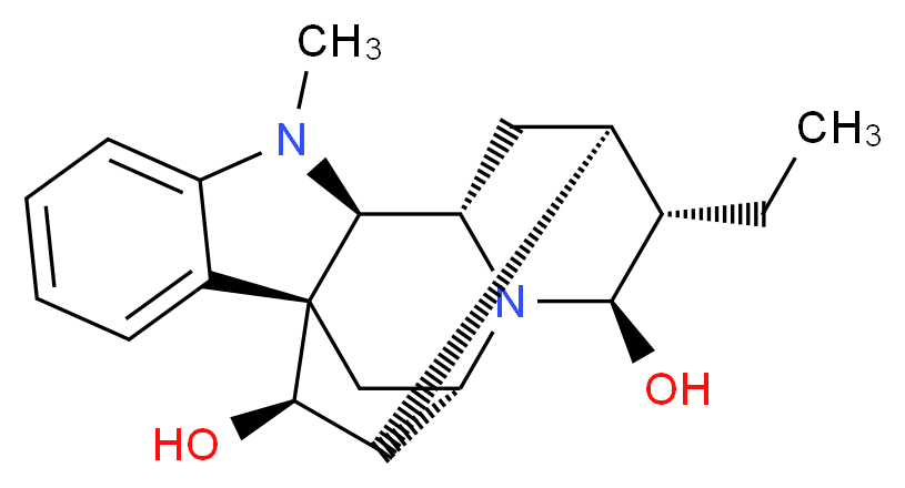 (1R,9R,10S,12R,13S,14R,16S,18R)-13-ethyl-8-methyl-8,15-diazahexacyclo[14.2.1.0^{1,9}.0^{2,7}.0^{10,15}.0^{12,17}]nonadeca-2,4,6-triene-14,18-diol_分子结构_CAS_4360-12-7