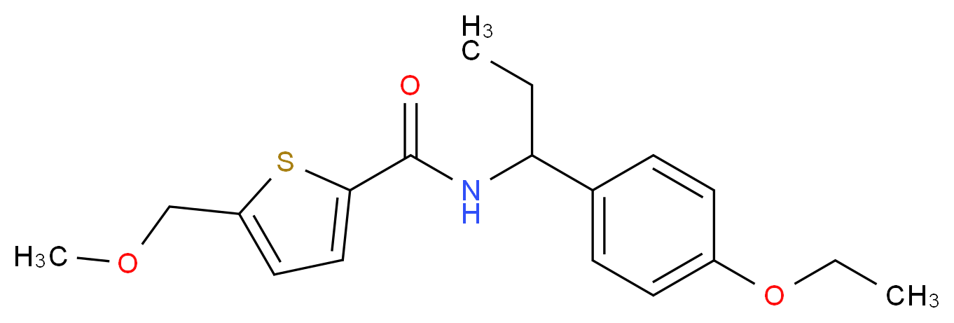N-[1-(4-ethoxyphenyl)propyl]-5-(methoxymethyl)thiophene-2-carboxamide_分子结构_CAS_)