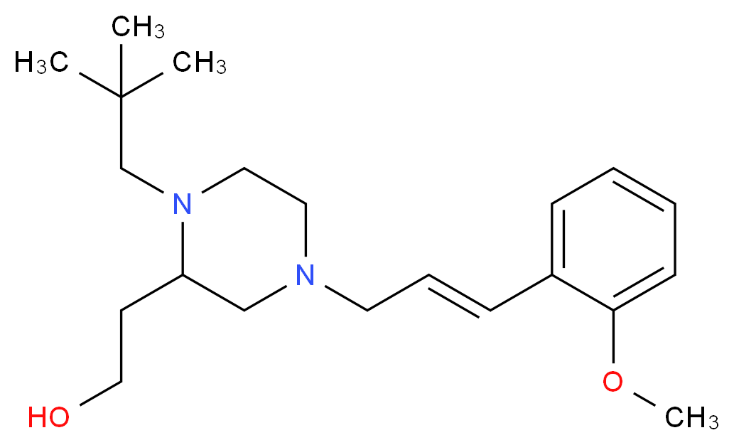2-{1-(2,2-dimethylpropyl)-4-[(2E)-3-(2-methoxyphenyl)-2-propen-1-yl]-2-piperazinyl}ethanol_分子结构_CAS_)