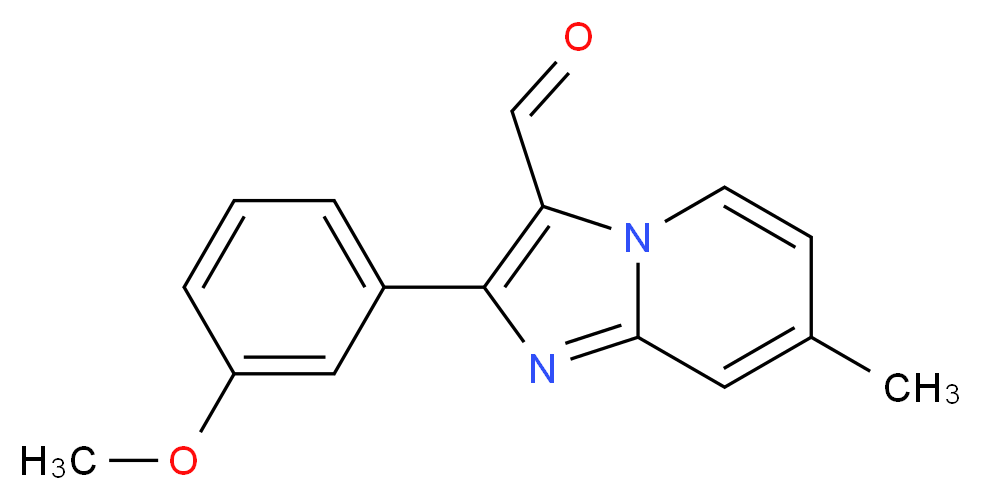 2-(3-Methoxyphenyl)-7-methylimidazo-[1,2-a]pyridine-3-carbaldehyde_分子结构_CAS_)