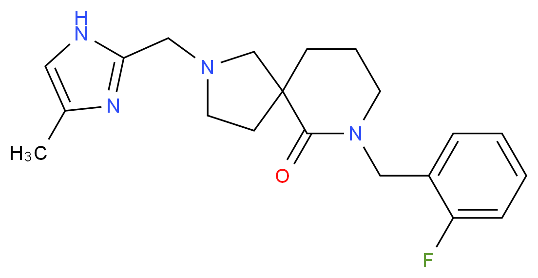 7-(2-fluorobenzyl)-2-[(4-methyl-1H-imidazol-2-yl)methyl]-2,7-diazaspiro[4.5]decan-6-one_分子结构_CAS_)