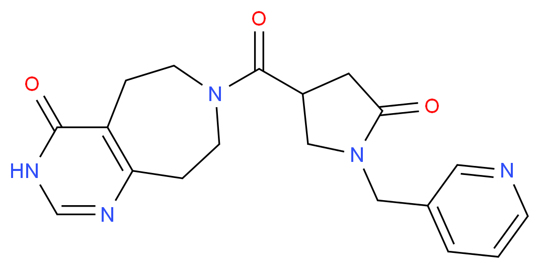 7-{[5-oxo-1-(3-pyridinylmethyl)-3-pyrrolidinyl]carbonyl}-3,5,6,7,8,9-hexahydro-4H-pyrimido[4,5-d]azepin-4-one_分子结构_CAS_)