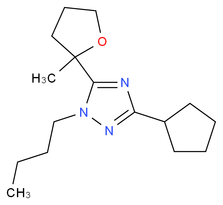 1-butyl-3-cyclopentyl-5-(2-methyltetrahydrofuran-2-yl)-1H-1,2,4-triazole_分子结构_CAS_)