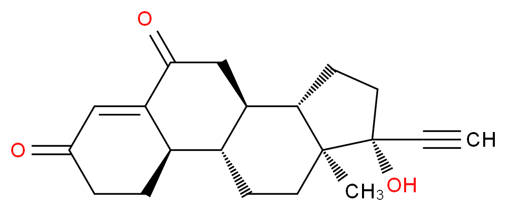 (1S,2R,10R,11S,14R,15S)-14-ethynyl-14-hydroxy-15-methyltetracyclo[8.7.0.0<sup>2</sup>,<sup>7</sup>.0<sup>1</sup><sup>1</sup>,<sup>1</sup><sup>5</sup>]heptadec-6-ene-5,8-dione_分子结构_CAS_67696-78-0