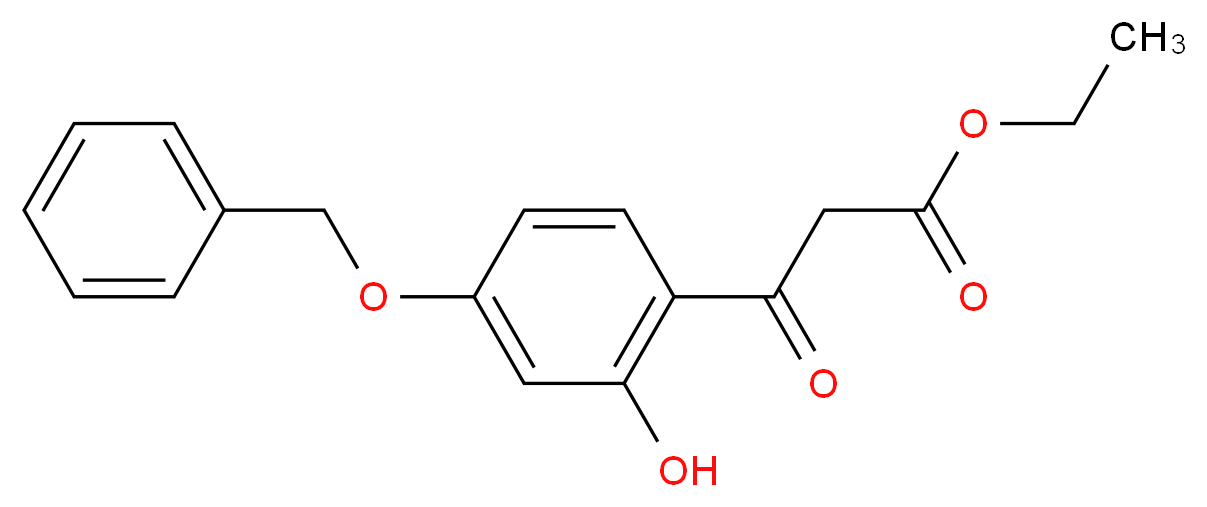 ethyl 3-[4-(benzyloxy)-2-hydroxyphenyl]-3-oxopropanoate_分子结构_CAS_1076198-06-5