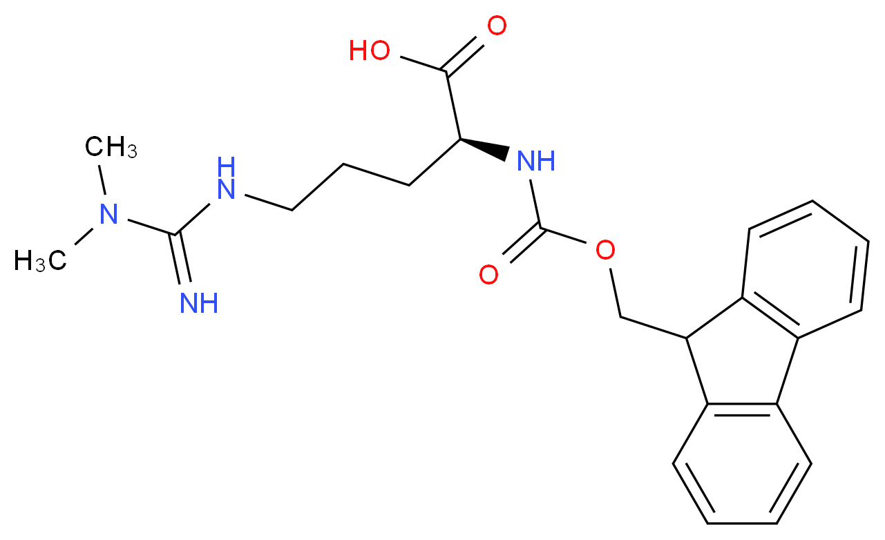 (2S)-5-(1,1-dimethylcarbamimidamido)-2-{[(9H-fluoren-9-ylmethoxy)carbonyl]amino}pentanoic acid_分子结构_CAS_268564-10-9