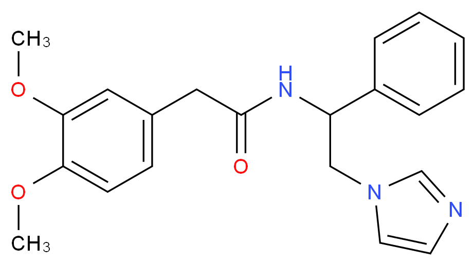 2-(3,4-dimethoxyphenyl)-N-[2-(1H-imidazol-1-yl)-1-phenylethyl]acetamide_分子结构_CAS_)