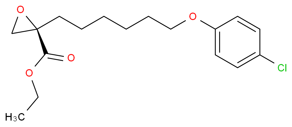 ethyl (2R)-2-[6-(4-chlorophenoxy)hexyl]oxirane-2-carboxylate_分子结构_CAS_124083-20-1