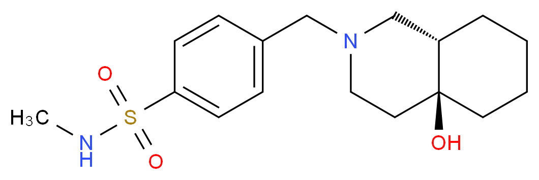 4-{[(4aS*,8aS*)-4a-hydroxyoctahydroisoquinolin-2(1H)-yl]methyl}-N-methylbenzenesulfonamide_分子结构_CAS_)