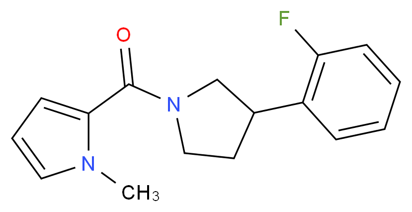 2-{[3-(2-fluorophenyl)-1-pyrrolidinyl]carbonyl}-1-methyl-1H-pyrrole_分子结构_CAS_)