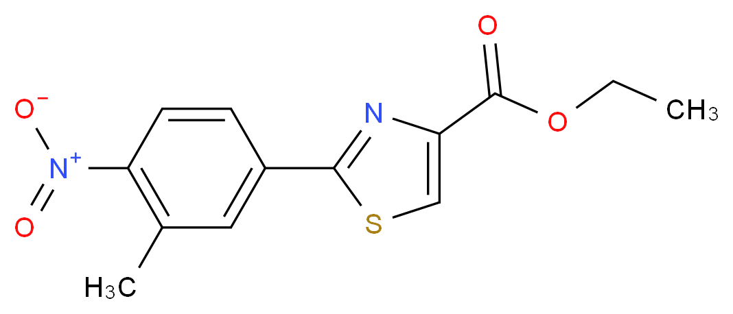 2-(3-METHYL-4-NITRO-PHENYL)-THIAZOLE-4-CARBOXYLIC ACID ETHYL ESTER_分子结构_CAS_885278-57-9)