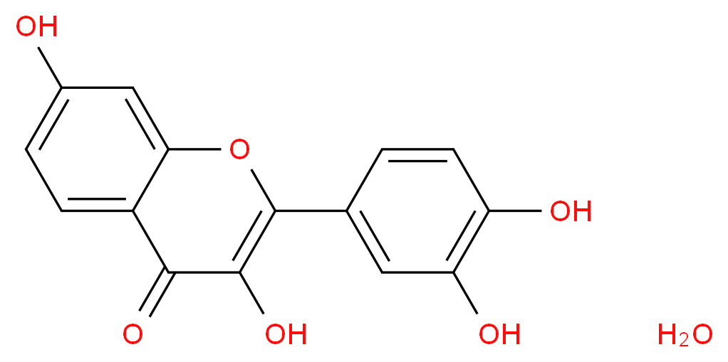 2-(3,4-dihydroxyphenyl)-3,7-dihydroxy-4H-chromen-4-one hydrate_分子结构_CAS_345909-34-4