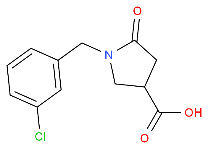 1-(3-Chloro-benzyl)-5-oxo-pyrrolidine-3-carboxylic acid_分子结构_CAS_)