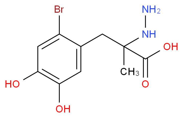 3-(2-bromo-4,5-dihydroxyphenyl)-2-hydrazinyl-2-methylpropanoic acid_分子结构_CAS_1246817-47-9