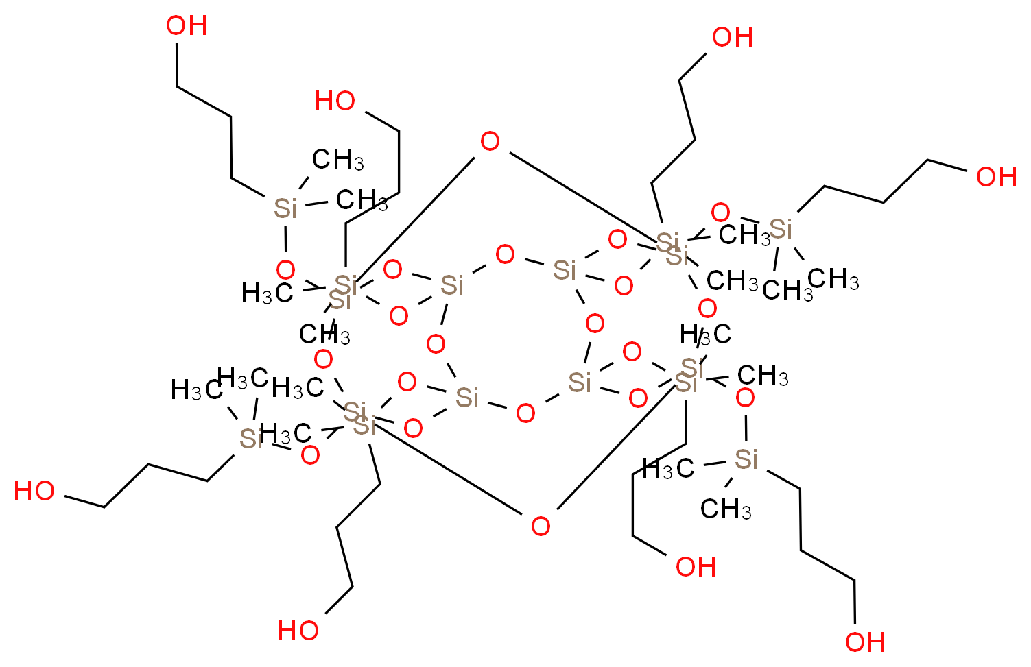 PSS-八[(3-羟丙基)二甲基硅氧基]取代_分子结构_CAS_288290-32-4)
