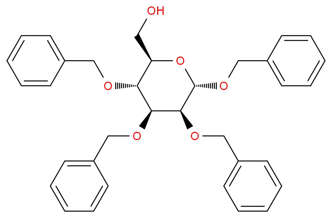 Benzyl 2,3,4-Tri-O-benzyl-α-D-mannopyranoside_分子结构_CAS_57783-76-3)