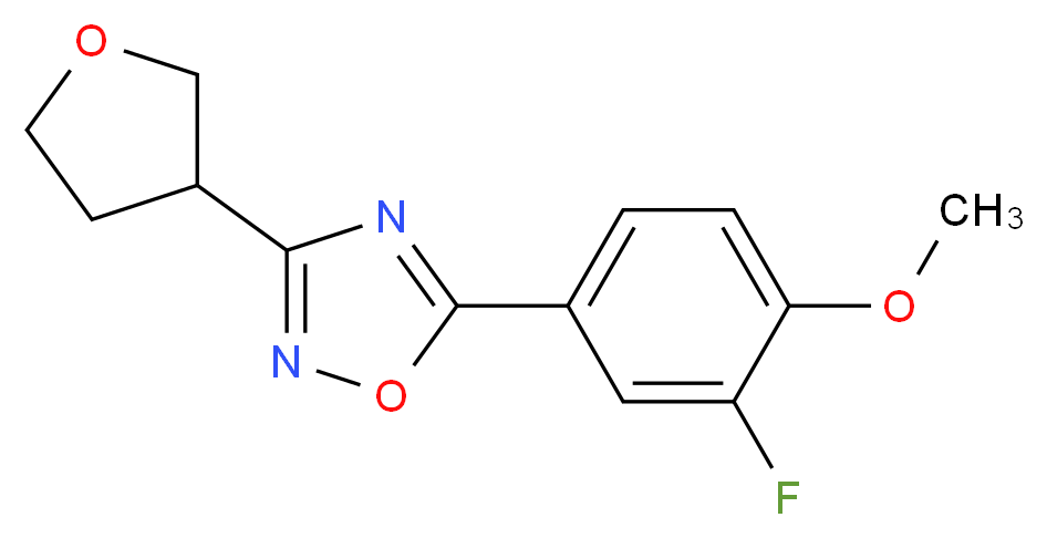 5-(3-fluoro-4-methoxyphenyl)-3-(tetrahydrofuran-3-yl)-1,2,4-oxadiazole_分子结构_CAS_)