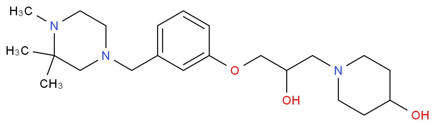 1-(2-hydroxy-3-{3-[(3,3,4-trimethylpiperazin-1-yl)methyl]phenoxy}propyl)piperidin-4-ol_分子结构_CAS_)